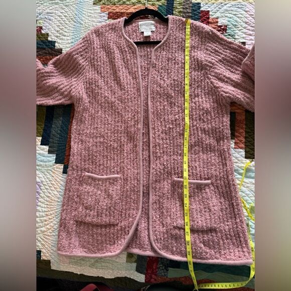 Side Effects Vintage Open Cardigan Sweater 80's Pink Womens Size Small - Picture 4 of 5